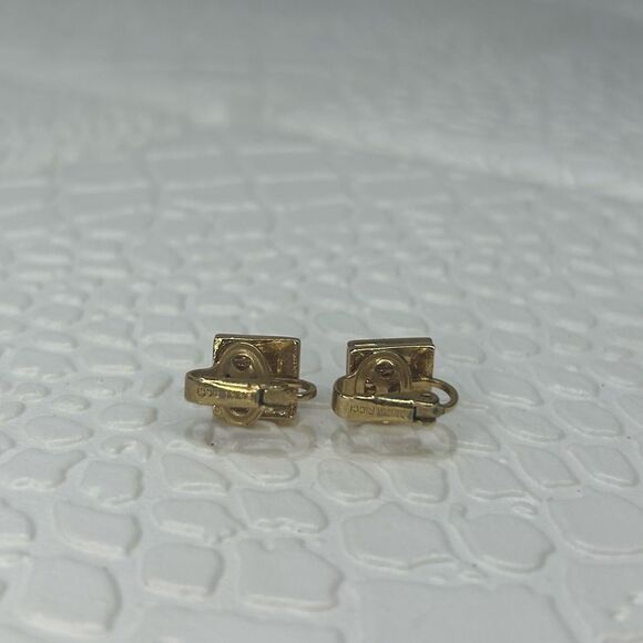 NiniβRicci Gold/Crystal Vintage Clip on Earrings - Picture 7 of 8